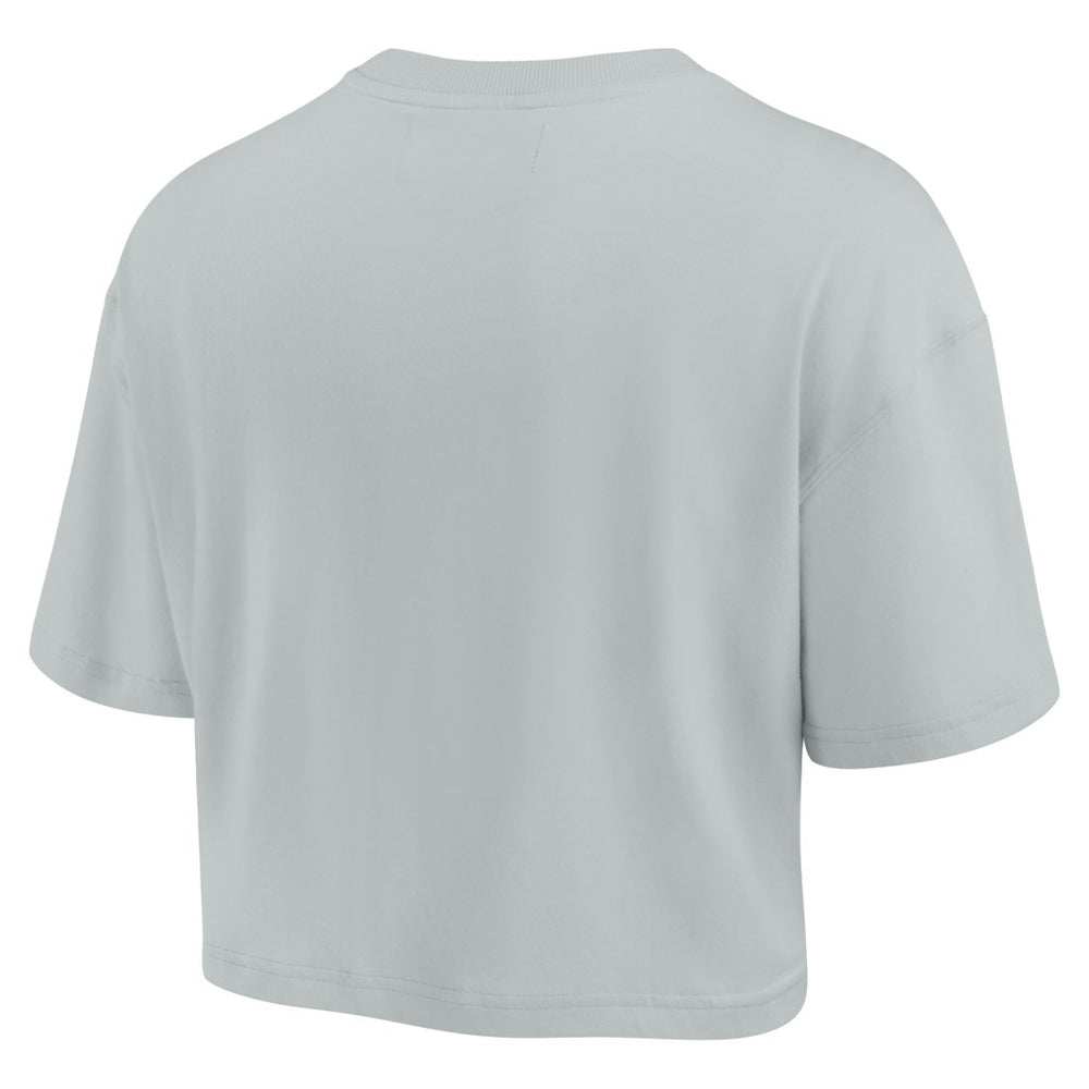 Green Bay Packers Women's Elements Super Soft Boxy Cropped T-Shirt Gray - Fanatics