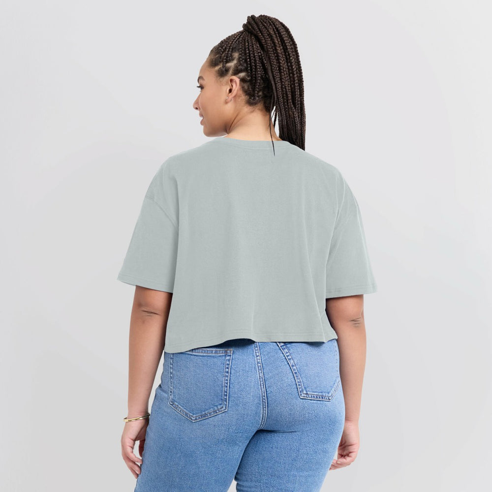 Green Bay Packers Women's Elements Super Soft Boxy Cropped T-Shirt Gray - Fanatics