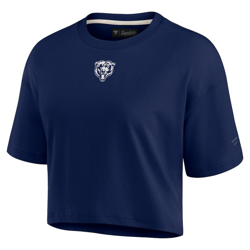 Chicago Bears Women's Elements Super Soft Boxy Cropped T-Shirt Navy - Fanatics