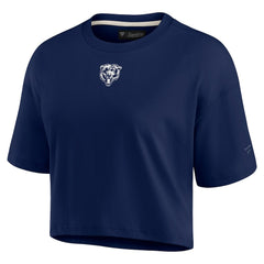 Chicago Bears Women's Elements Super Soft Boxy Cropped T-Shirt Navy - Fanatics