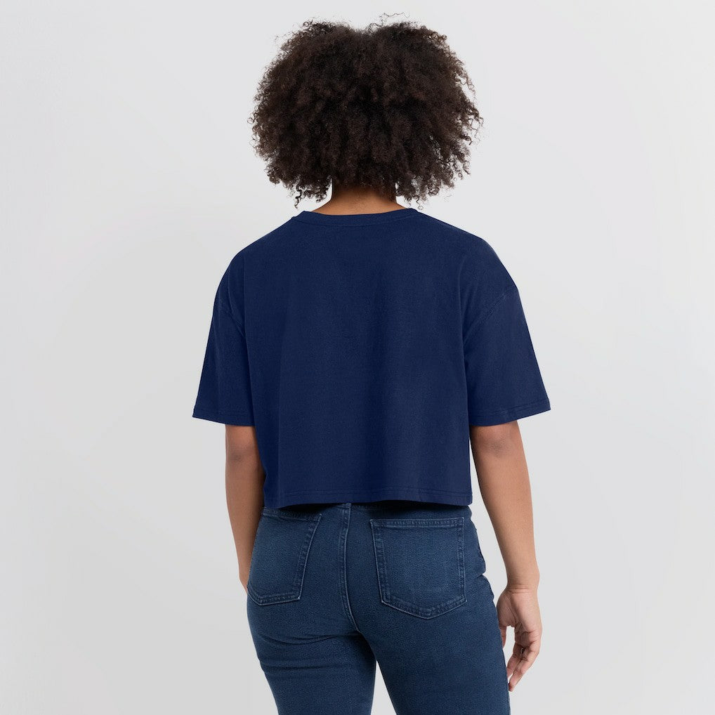 Dallas Cowboys Women's Elements Super Soft Boxy Cropped T-Shirt Navy - Fanatics