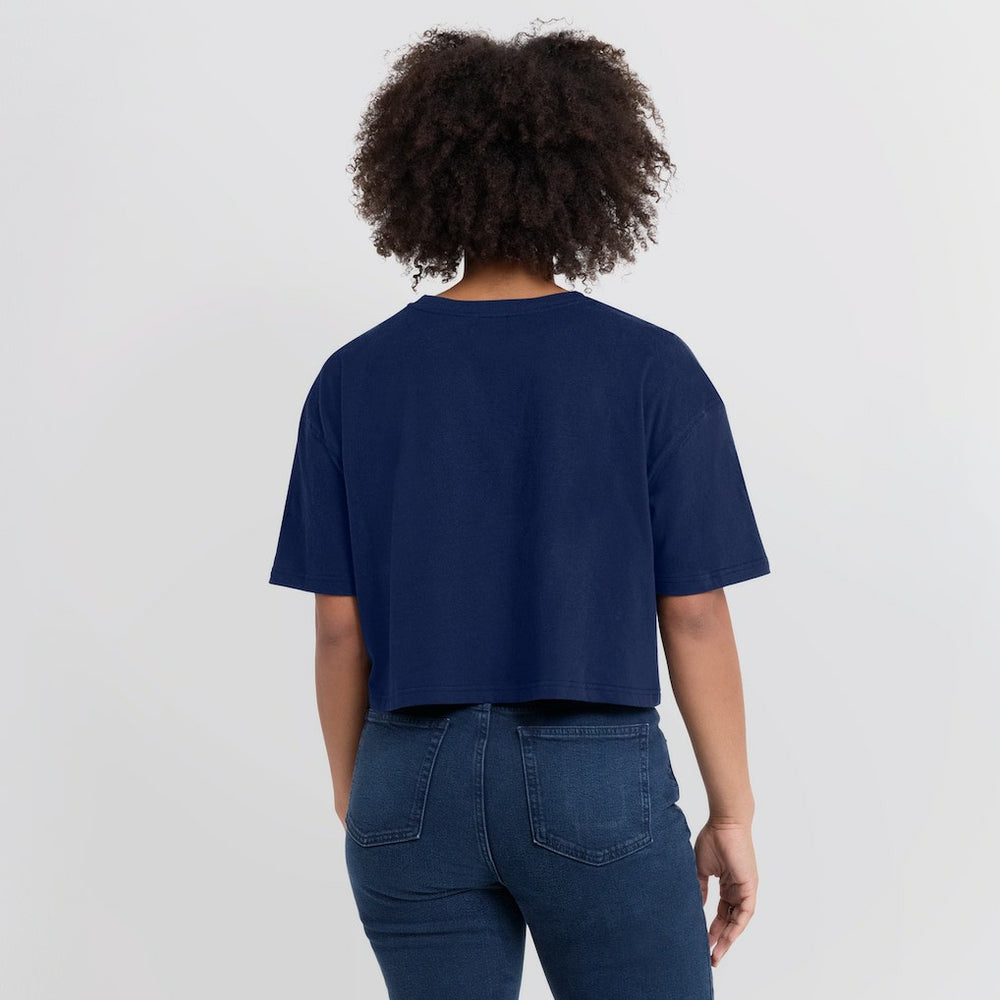 Dallas Cowboys Women's Elements Super Soft Boxy Cropped T-Shirt Navy - Fanatics