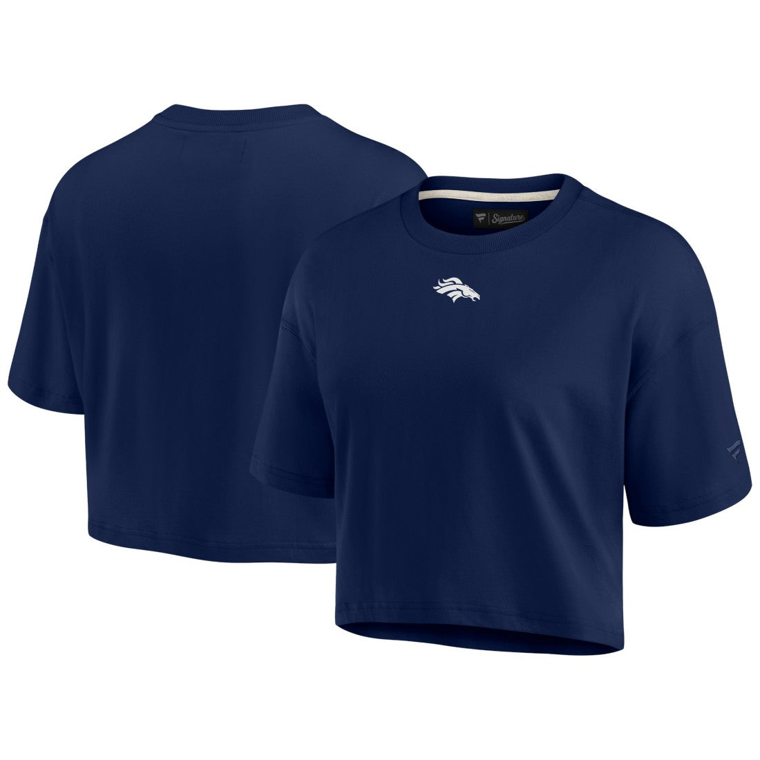 Denver Broncos Women's Elements Super Soft Boxy Cropped T-Shirt Navy - Fanatics