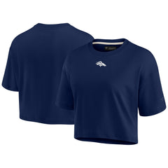 Denver Broncos Women's Elements Super Soft Boxy Cropped T-Shirt Navy - Fanatics
