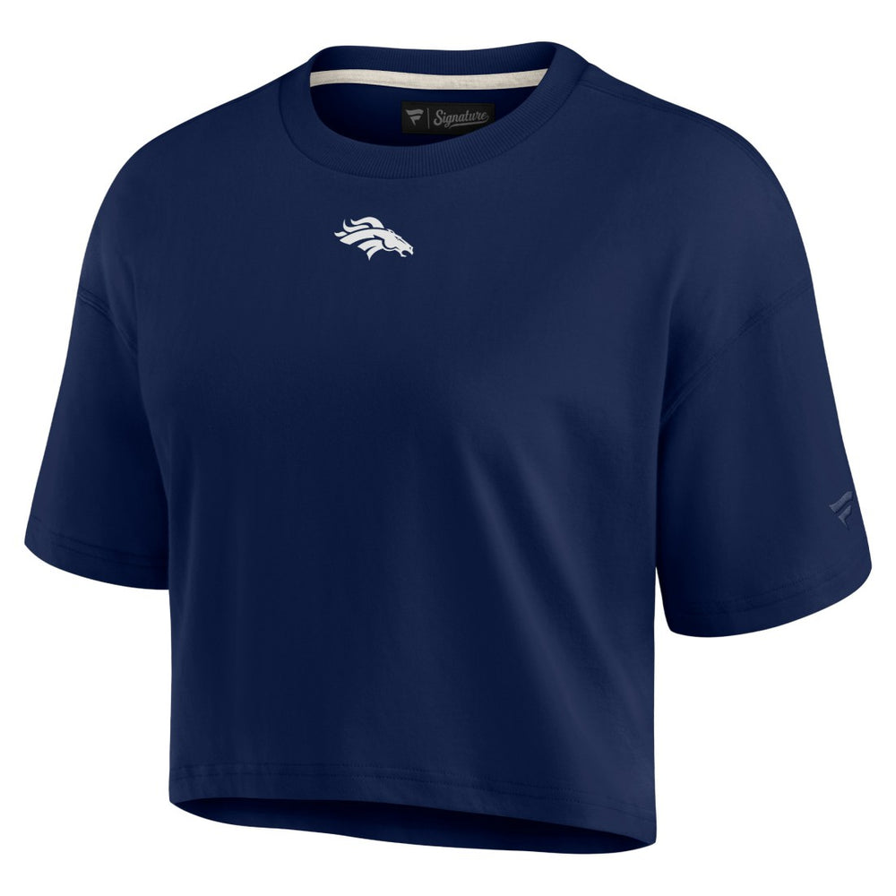 Denver Broncos Women's Elements Super Soft Boxy Cropped T-Shirt Navy - Fanatics