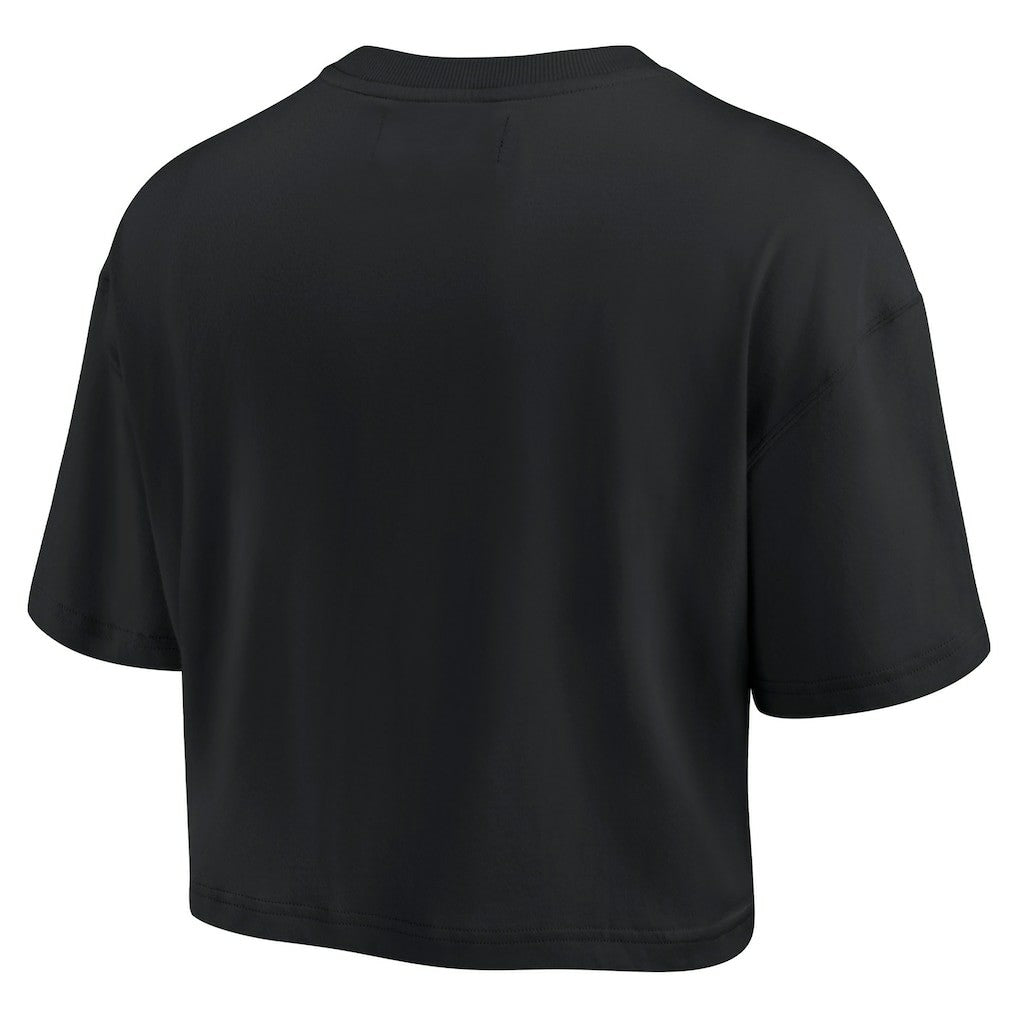 New Orleans Saints Women's Elements Super Soft Boxy Cropped T-Shirt Black - Fanatics