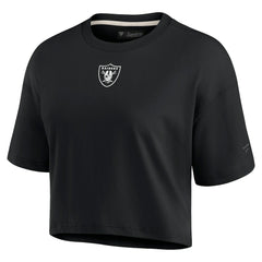 Las Vegas Raiders Women's Elements Super Soft Boxy Cropped T-Shirt Black - Fanatics