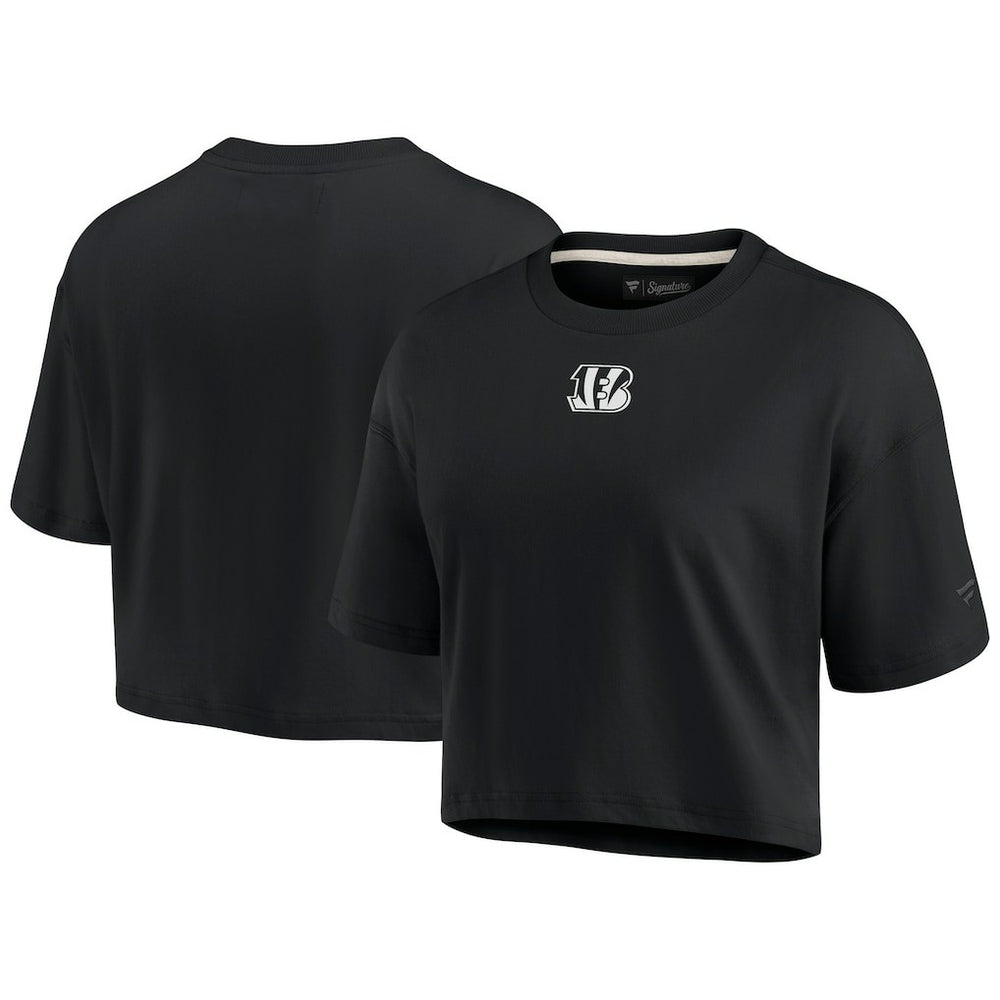 Cincinnati Bengals Women's Elements Super Soft Boxy Cropped T-Shirt Black - Fanatics