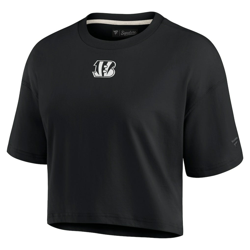 Cincinnati Bengals Women's Elements Super Soft Boxy Cropped T-Shirt Black - Fanatics
