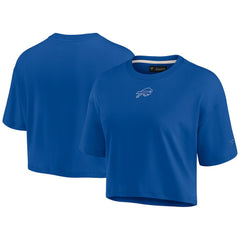 Buffalo Bills Women's Elements Super Soft Boxy Cropped T-Shirt Royal - Fanatics