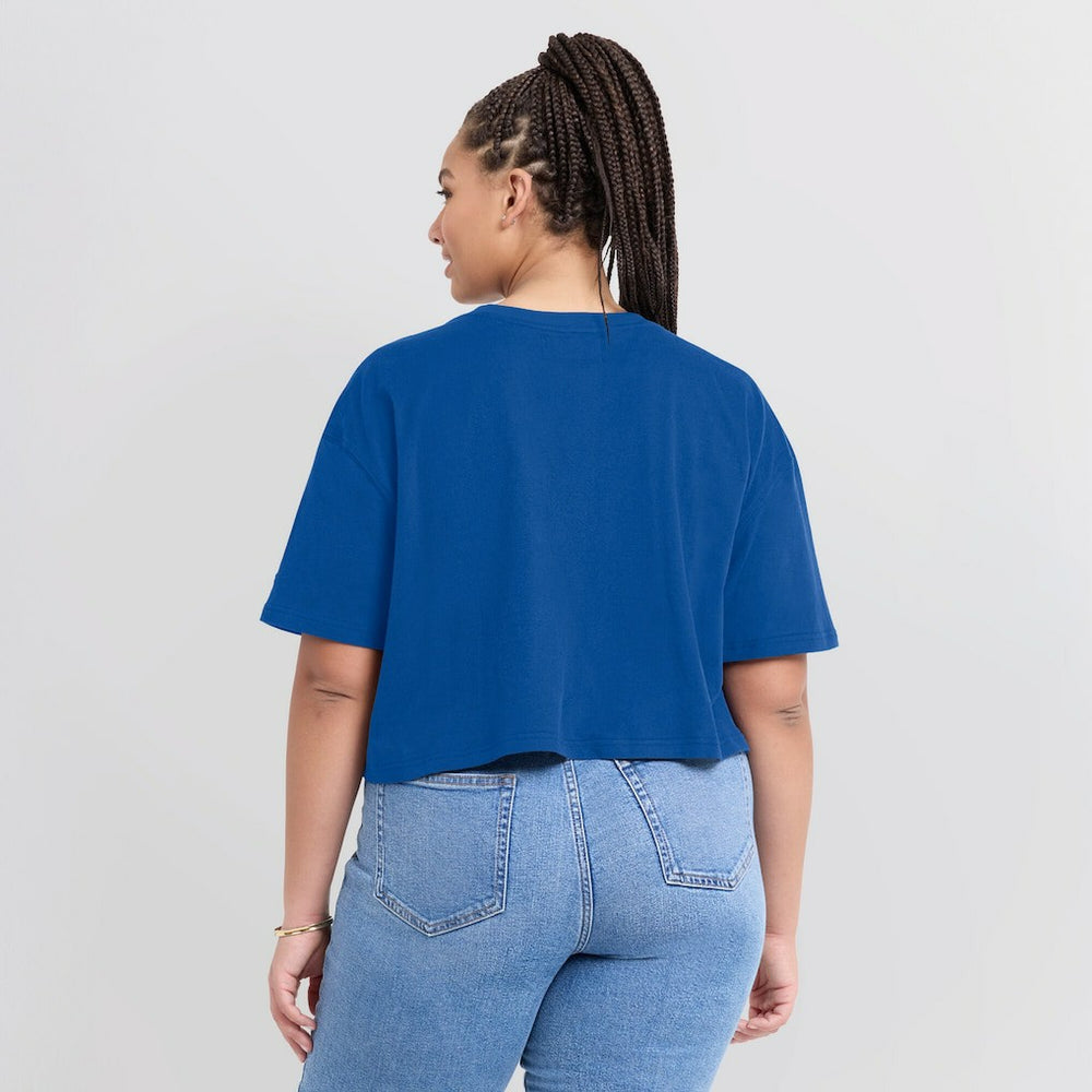 Buffalo Bills Women's Elements Super Soft Boxy Cropped T-Shirt Royal - Fanatics