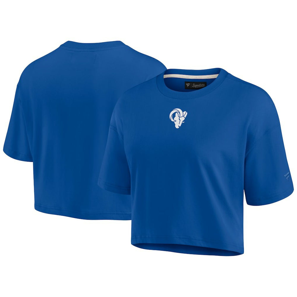 Los Angeles Rams Women's Elements Super Soft Boxy Cropped T-Shirt Royal - Fanatics