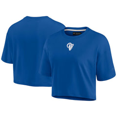 Los Angeles Rams Women's Elements Super Soft Boxy Cropped T-Shirt Royal - Fanatics