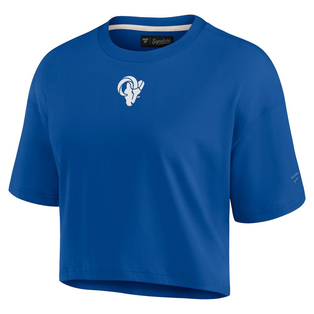 Los Angeles Rams Women's Elements Super Soft Boxy Cropped T-Shirt Royal - Fanatics