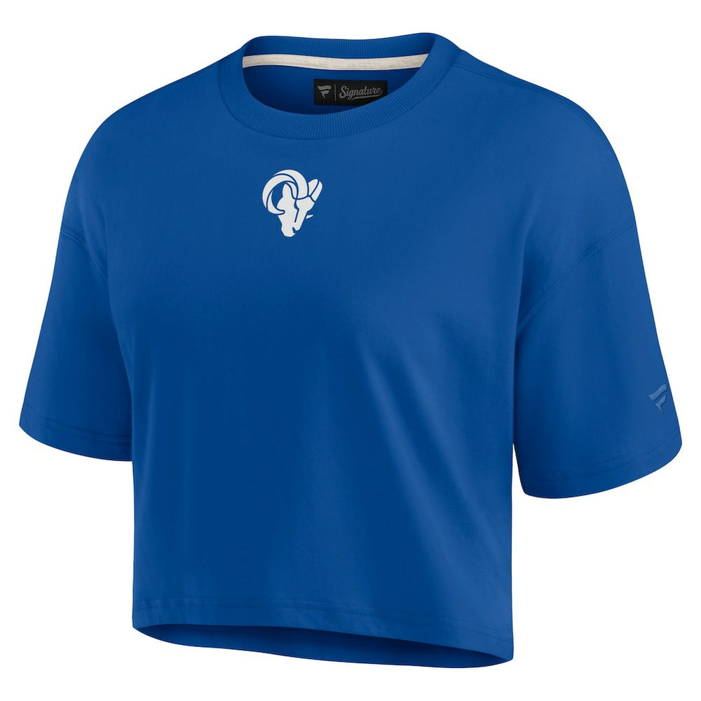 Los Angeles Rams Women's Elements Super Soft Boxy Cropped T-Shirt Royal - Fanatics
