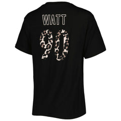 T.J. Watt Pittsburgh Steelers Majestic Threads Women's Leopard Player Name & Number T-Shirt Black - NFL