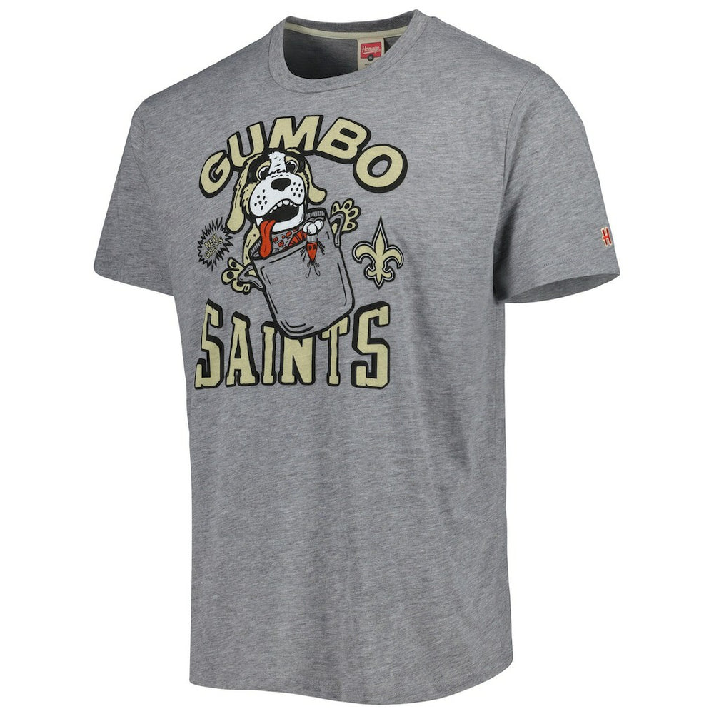 New Orleans Saints Homage Gumbo Hyper Local Tri-Blend T-Shirt Gray - NFL