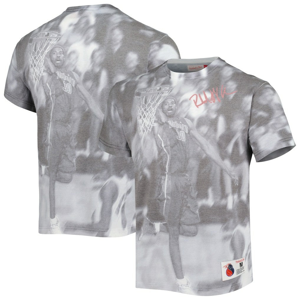 Mitchell & Ness - Rasheed Wallace Detroit Pistons Above The Rim T-Shirt - Heather Gray