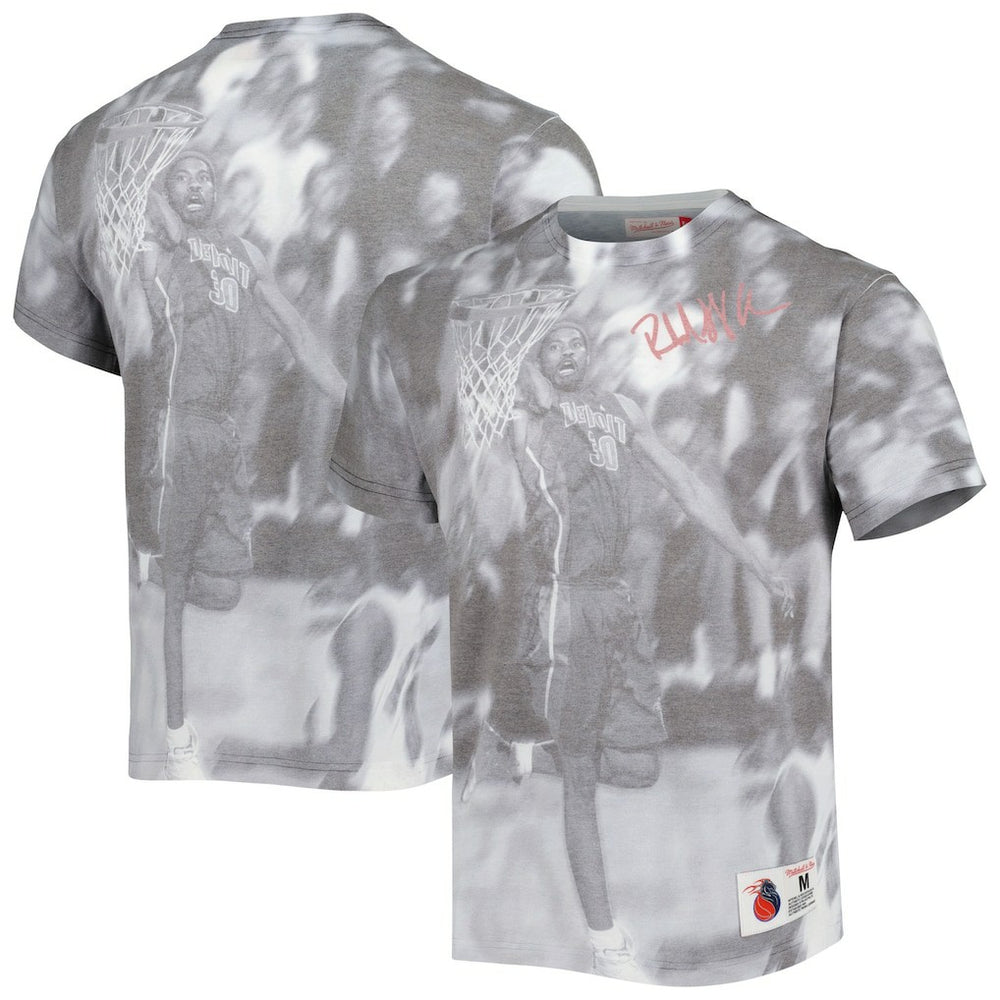 Mitchell & Ness - Rasheed Wallace Detroit Pistons Above The Rim T-Shirt - Heather Gray