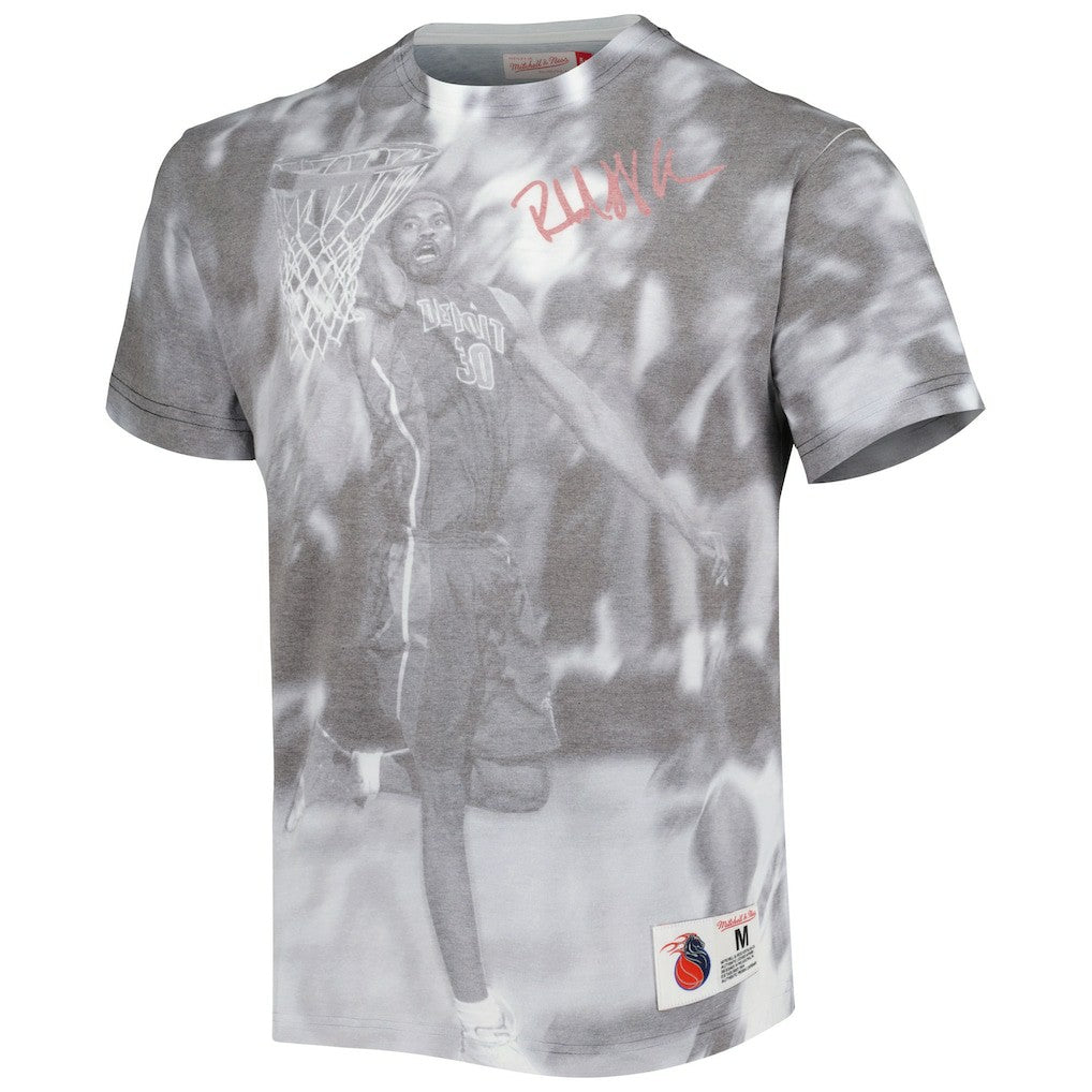 Mitchell & Ness - Rasheed Wallace Detroit Pistons Above The Rim T-Shirt - Heather Gray