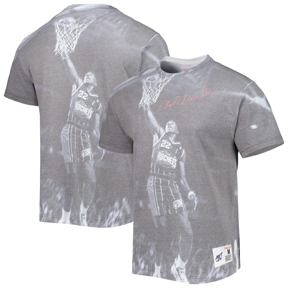 Mitchell & Ness - Clyde Drexler Houston Rockets Above The Rim T-Shirt - Heather Gray