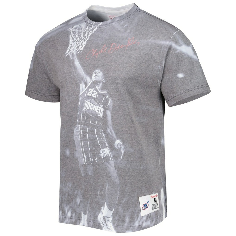 Mitchell & Ness - Clyde Drexler Houston Rockets Above The Rim T-Shirt - Heather Gray