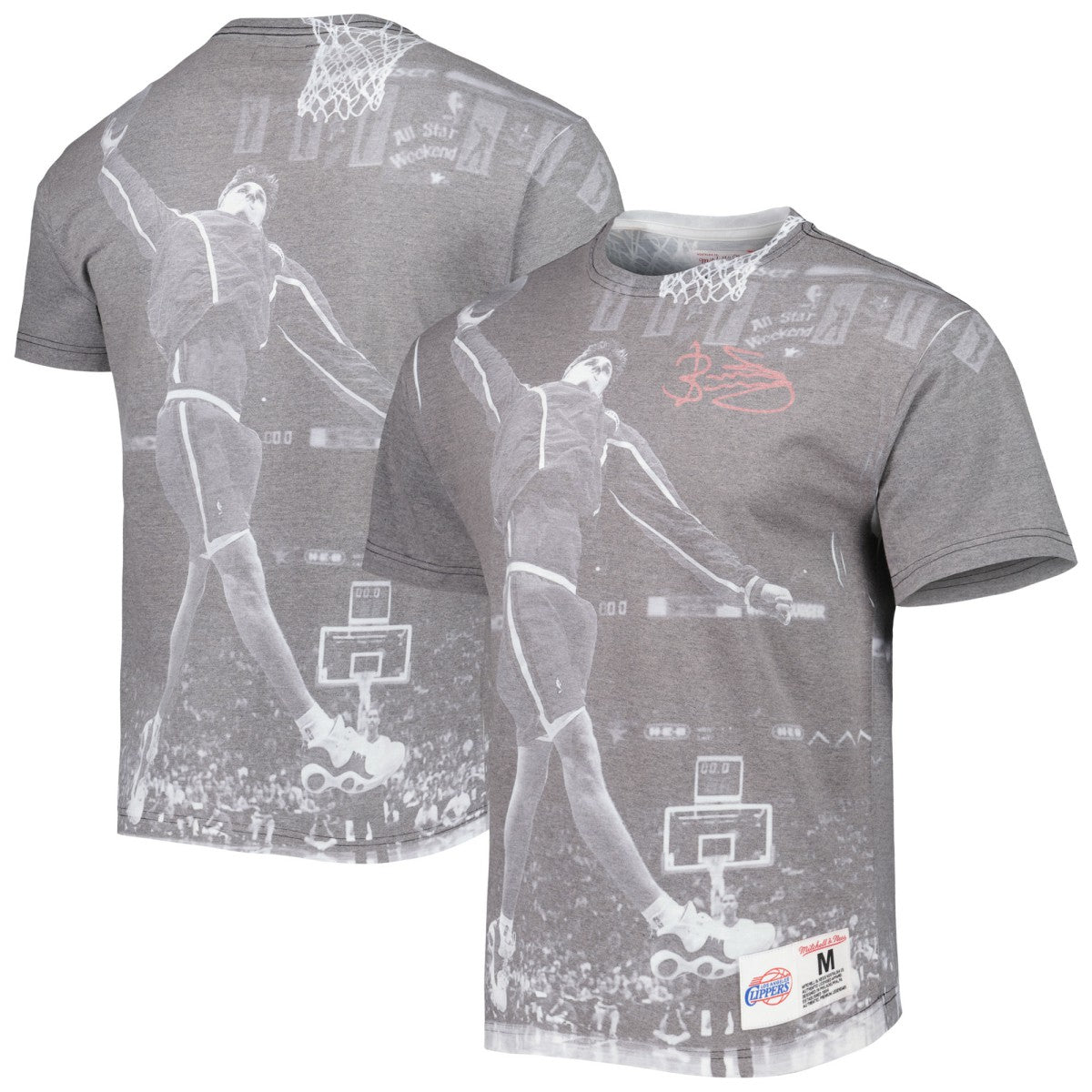 Mitchell & Ness - Brent Barry LA Clippers Above The Rim T-Shirt - Heather Gray