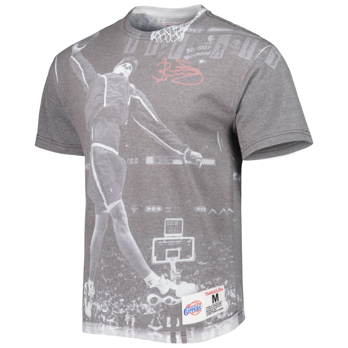 Mitchell & Ness - Brent Barry LA Clippers Above The Rim T-Shirt - Heather Gray