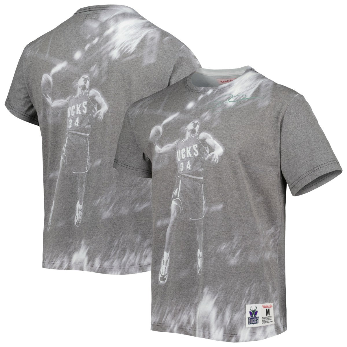 Mitchell & Ness - Ray Allen Milwaukee Bucks Above The Rim T-Shirt - Gray