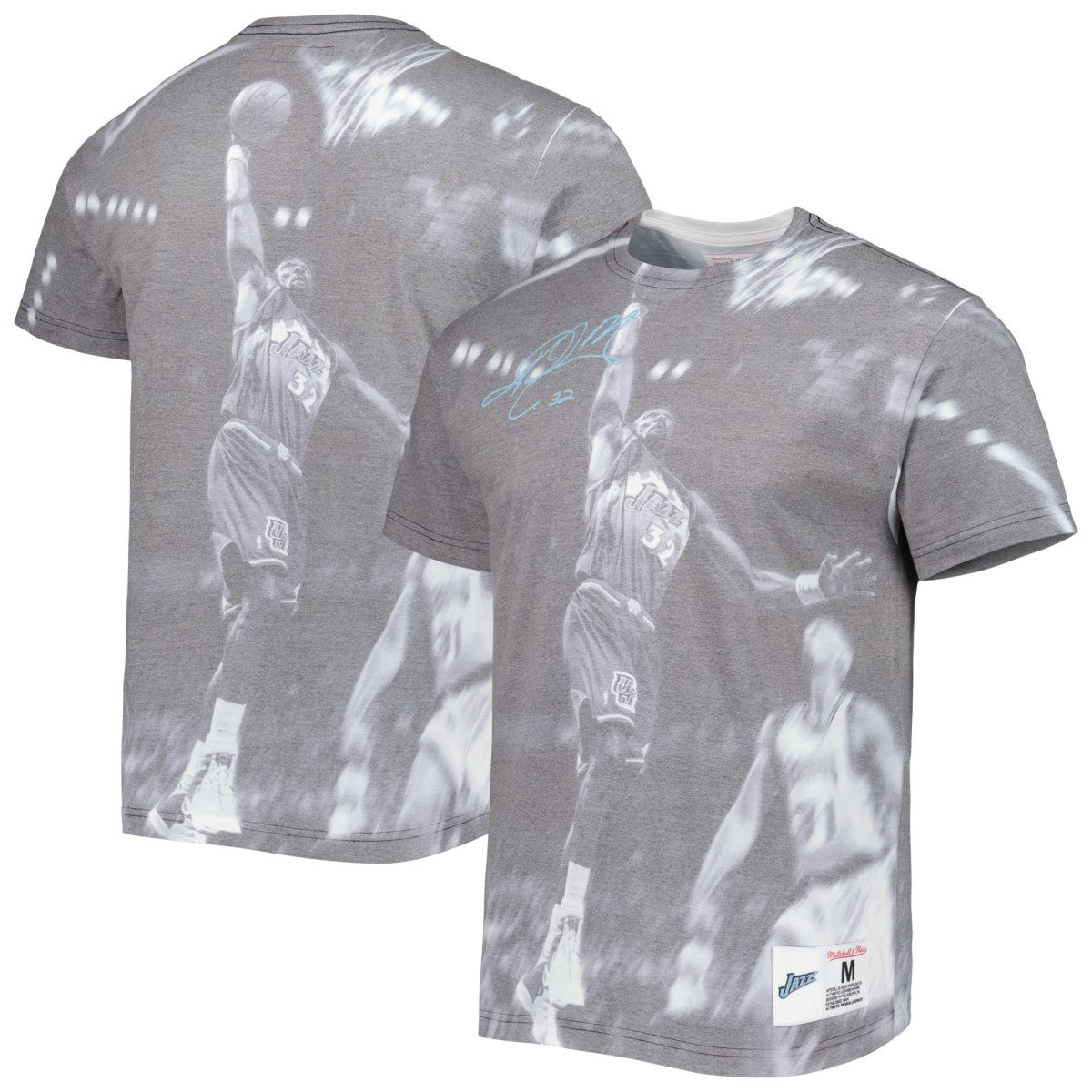 Mitchell & Ness - Karl Malone Utah Jazz Above The Rim T-Shirt - Heather Gray