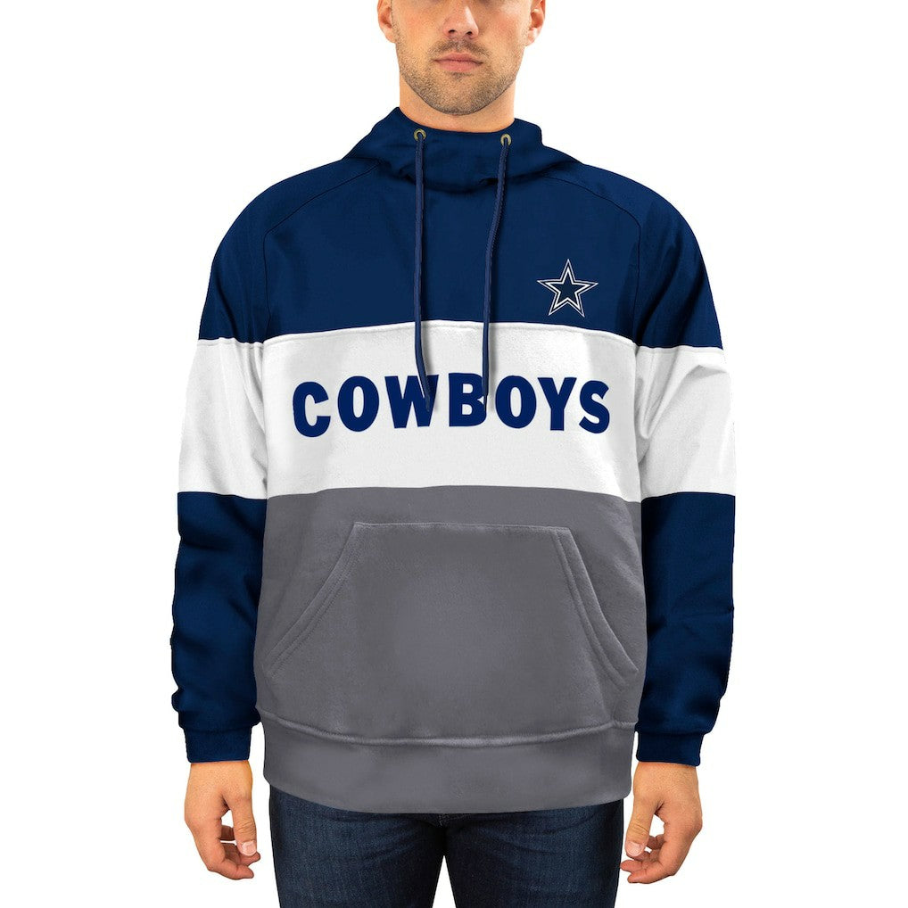 Dallas Cowboys New Era Big & Tall Fleece Star Pullover Hoodie Navy/Gray - NFL