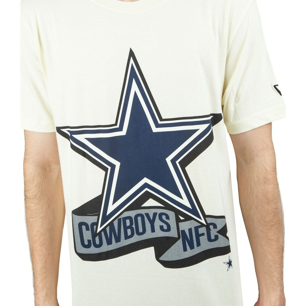 Dallas Cowboys New Era Chrome T-Shirt Cream - NFL