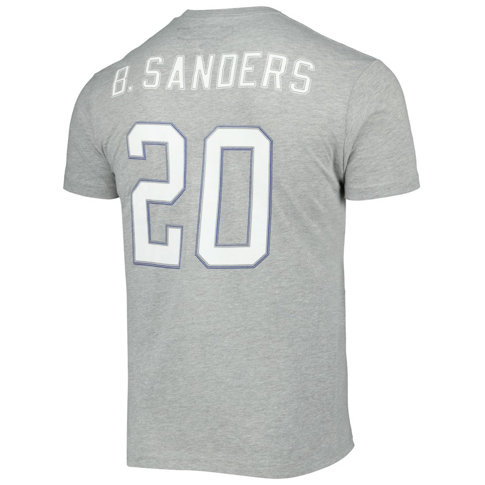 Barry Sanders Detroit Lions Retired Player Logo Name & Number T-Shirt Gray - Mitchell & Ness