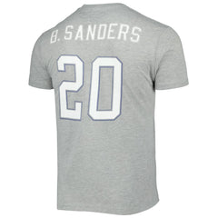 Barry Sanders Detroit Lions Retired Player Logo Name & Number T-Shirt Gray - Mitchell & Ness