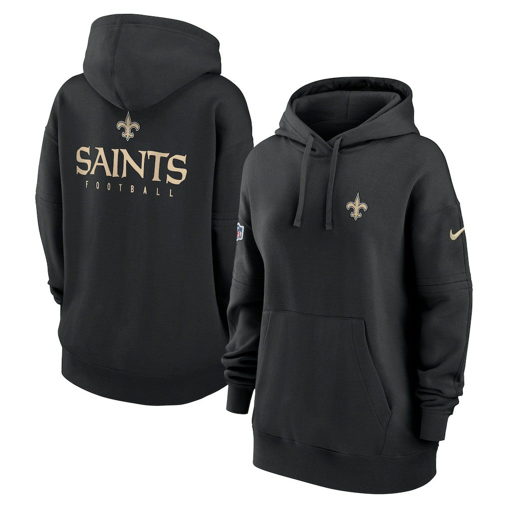 New Orleans Saints Women's 2023 Sideline Club Fleece Pullover Hoodie Black - Nike