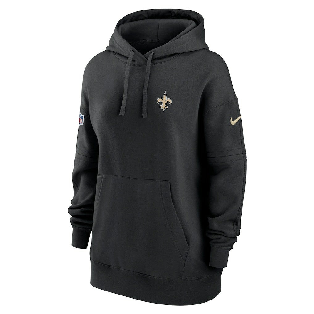 New Orleans Saints Women's 2023 Sideline Club Fleece Pullover Hoodie Black - Nike