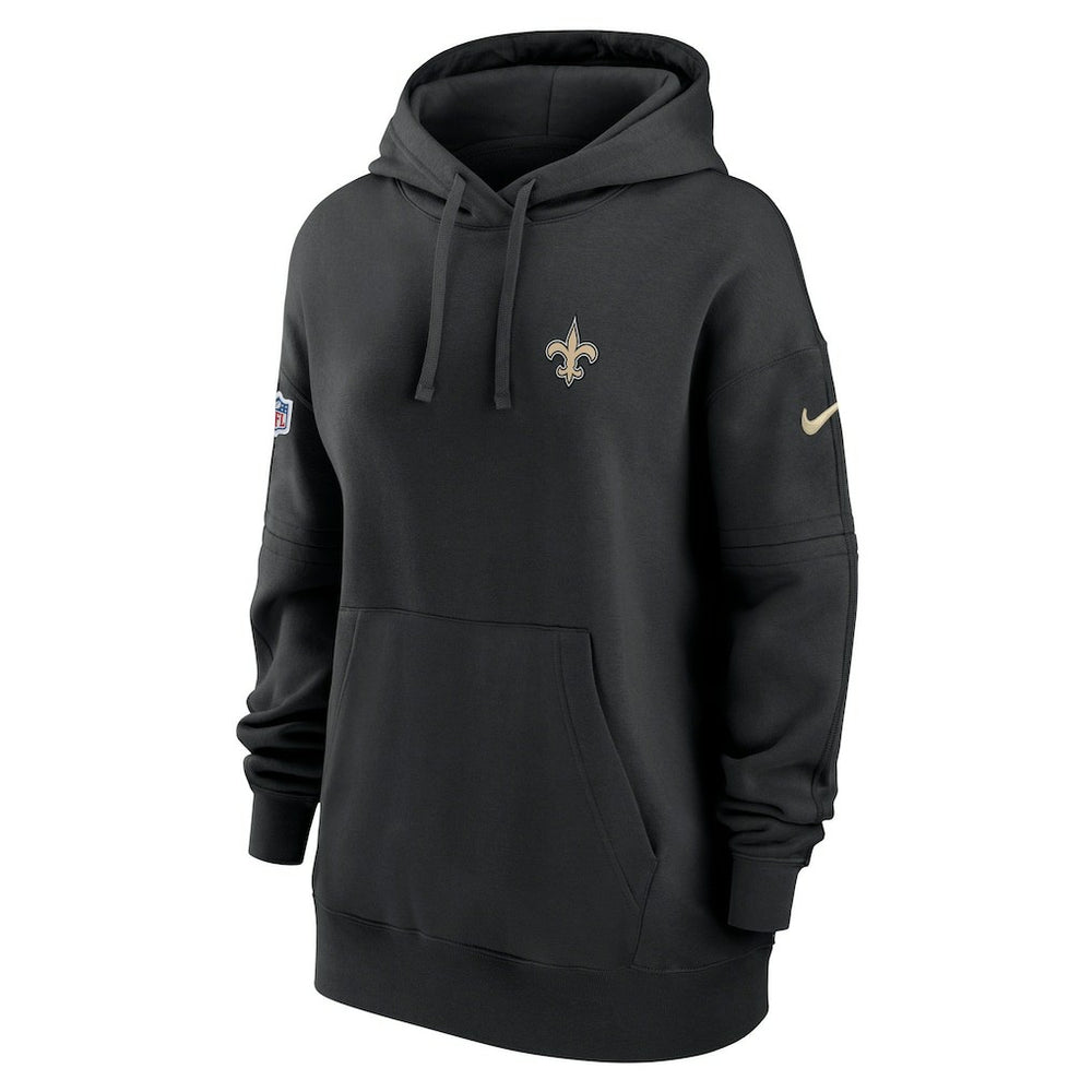 New Orleans Saints Women's 2023 Sideline Club Fleece Pullover Hoodie Black - Nike
