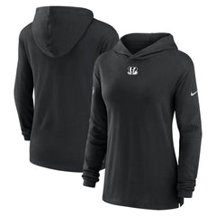 Cincinnati Bengals Women's Sideline Performance Long Sleeve Hoodie T-Shirt Black - Nike