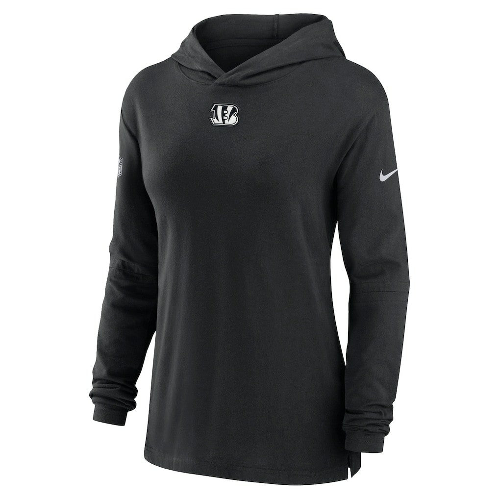 Cincinnati Bengals Women's Sideline Performance Long Sleeve Hoodie T-Shirt Black - Nike