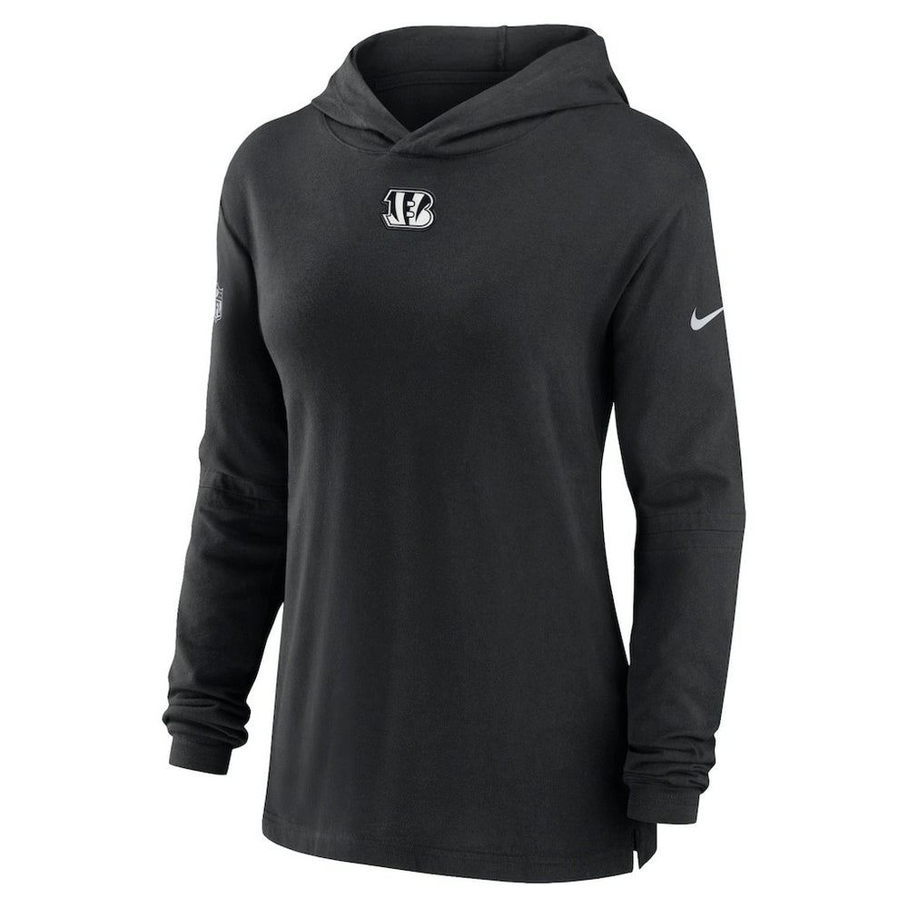 Cincinnati Bengals Women's Sideline Performance Long Sleeve Hoodie T-Shirt Black - Nike