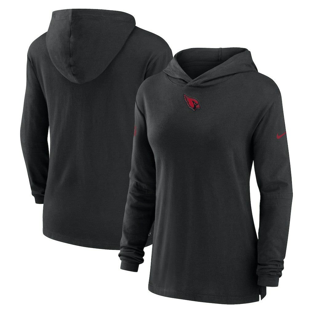 Arizona Cardinals Women's Sideline Performance Long Sleeve Hoodie T-Shirt Black - Nike