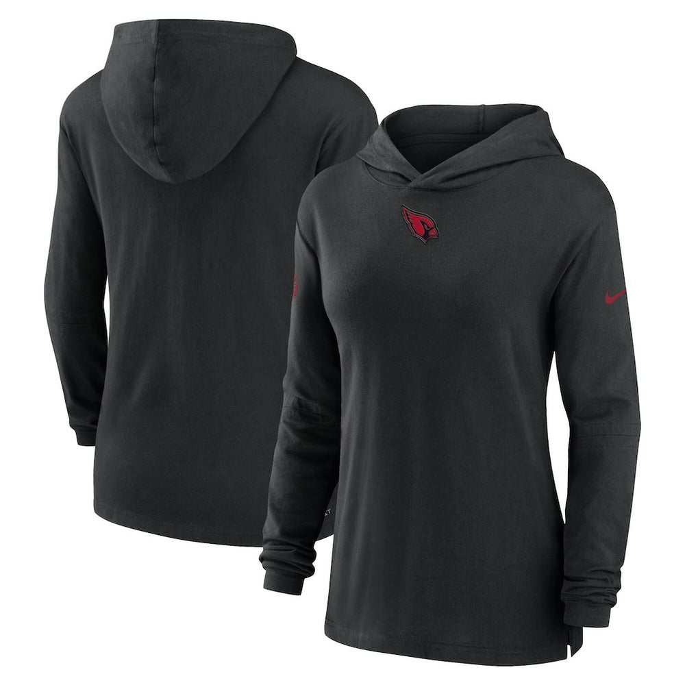 Arizona Cardinals Women's Sideline Performance Long Sleeve Hoodie T-Shirt Black - Nike
