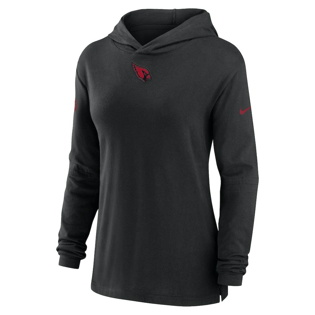 Arizona Cardinals Women's Sideline Performance Long Sleeve Hoodie T-Shirt Black - Nike