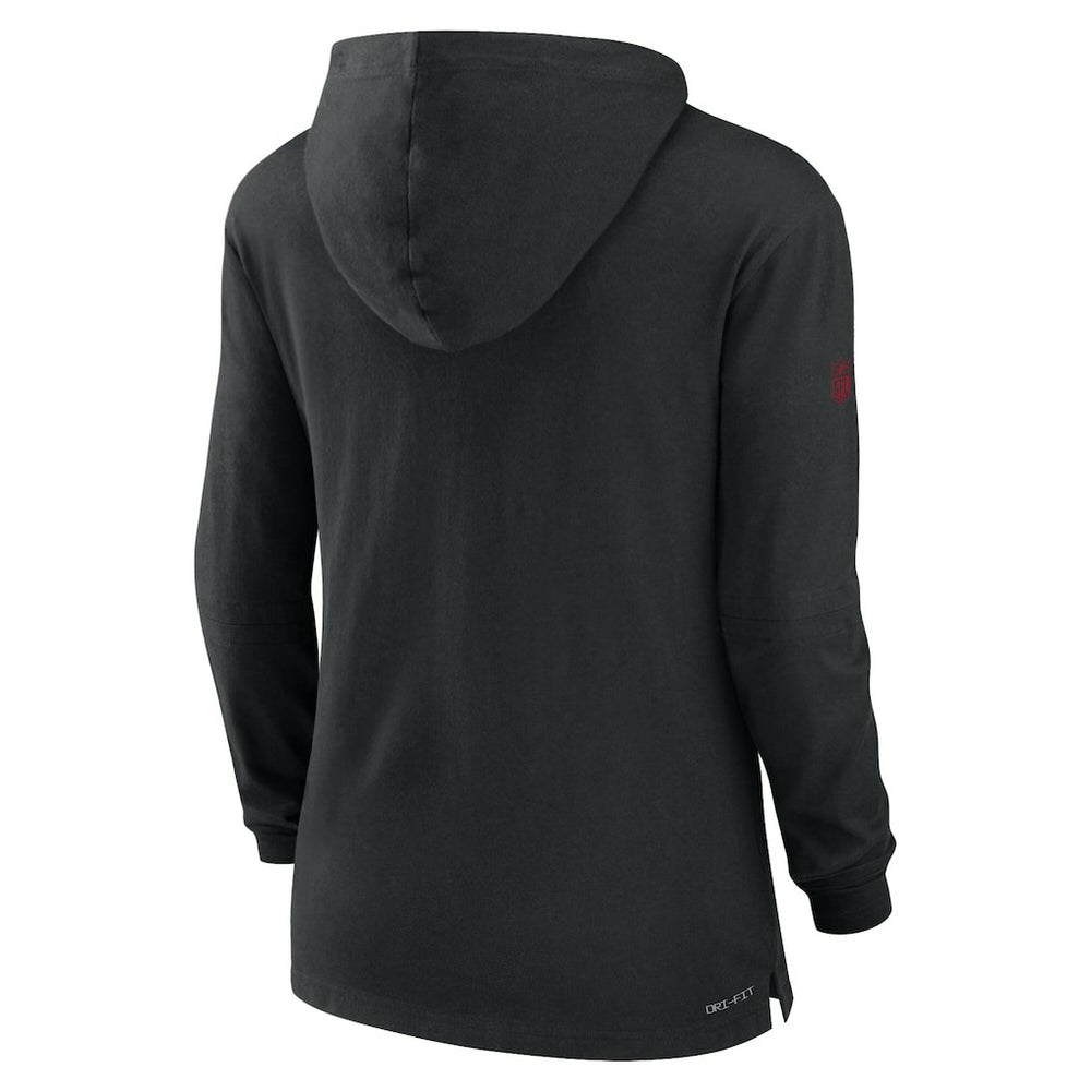 Arizona Cardinals Women's Sideline Performance Long Sleeve Hoodie T-Shirt Black - Nike