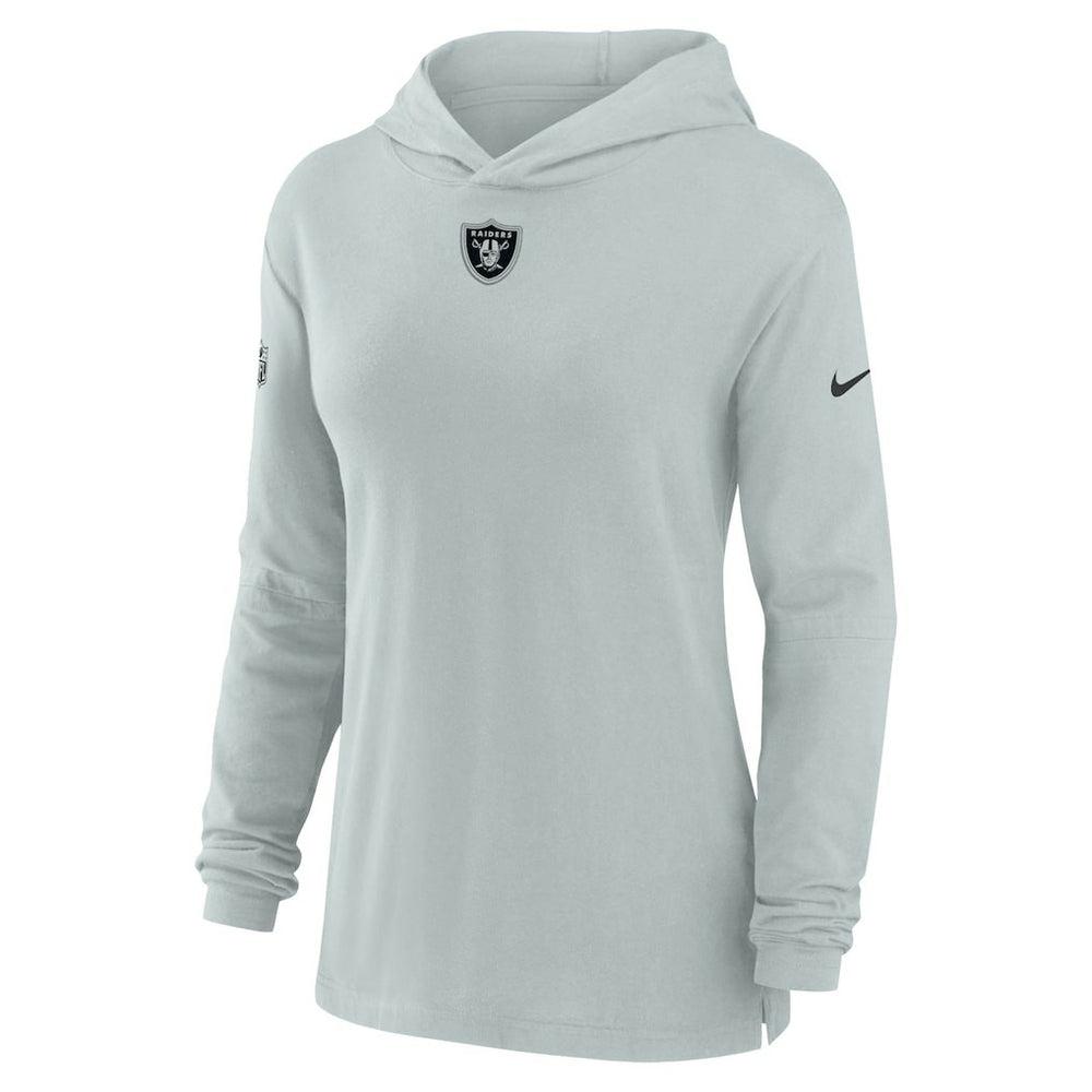 Las Vegas Raiders Women's Sideline Performance Long Sleeve Hoodie T-Shirt Silver - Nike