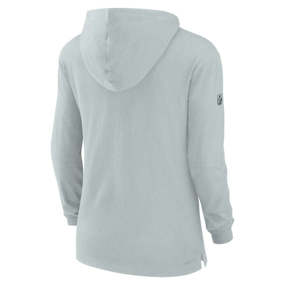 Las Vegas Raiders Women's Sideline Performance Long Sleeve Hoodie T-Shirt Silver - Nike