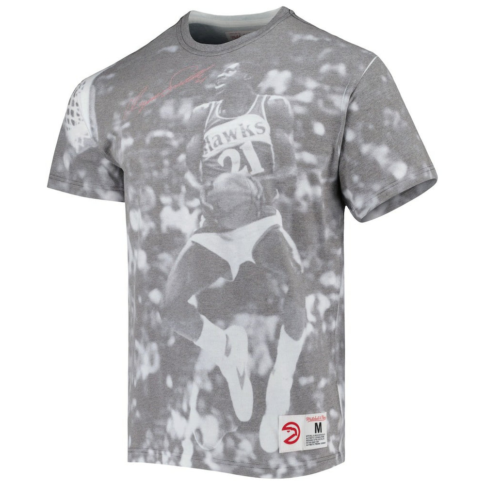 Mitchell & Ness - Dominique Wilkins Atlanta Hawks Above The Rim T-Shirt - Heather Gray