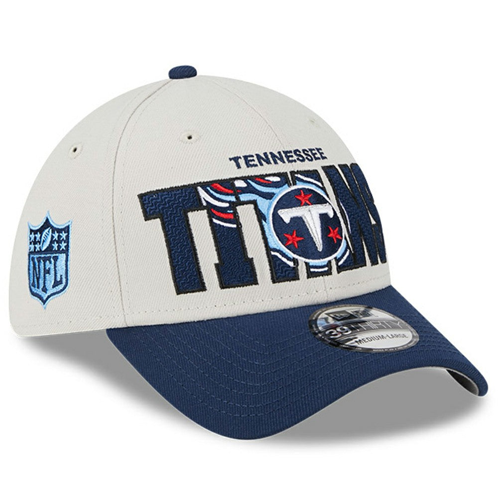 Tennessee Titans New Era 2023 NFL Draft 39THIRTY Flex Hat Stone/Navy - NFL