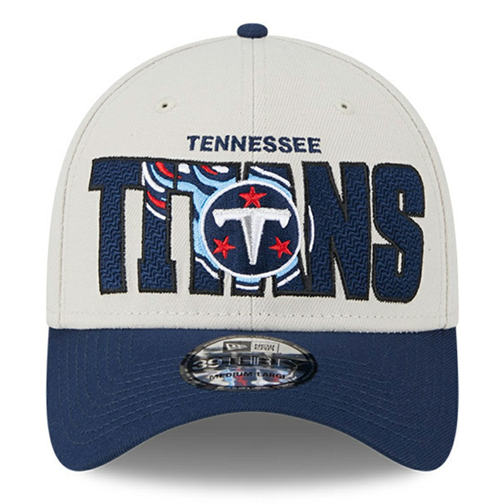 Tennessee Titans New Era 2023 NFL Draft 39THIRTY Flex Hat Stone/Navy - NFL
