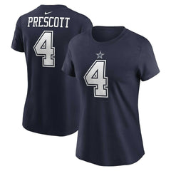 Dak Prescott Dallas Cowboys Women's Player Name & Number T-Shirt Navy - Nike